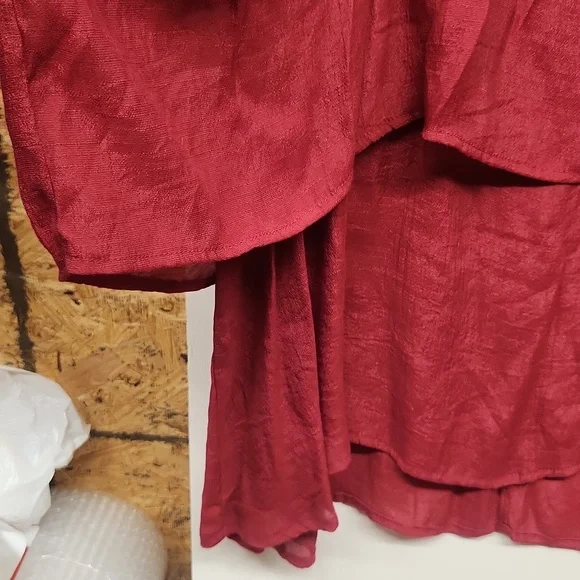 Umgee layered top 2XL cranberry red EUC tub 10 - Picture 4 of 7